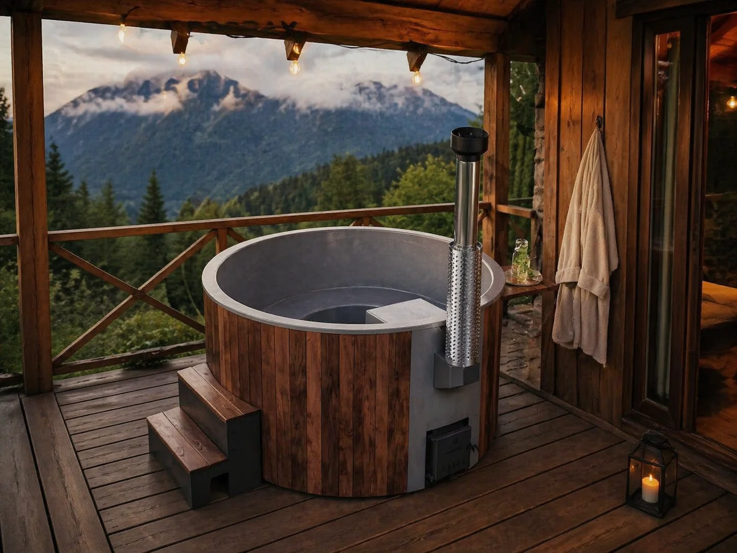 Customer review photo for Wood-Fired Soaking Tub Furako 200PBG, for 4-6 People