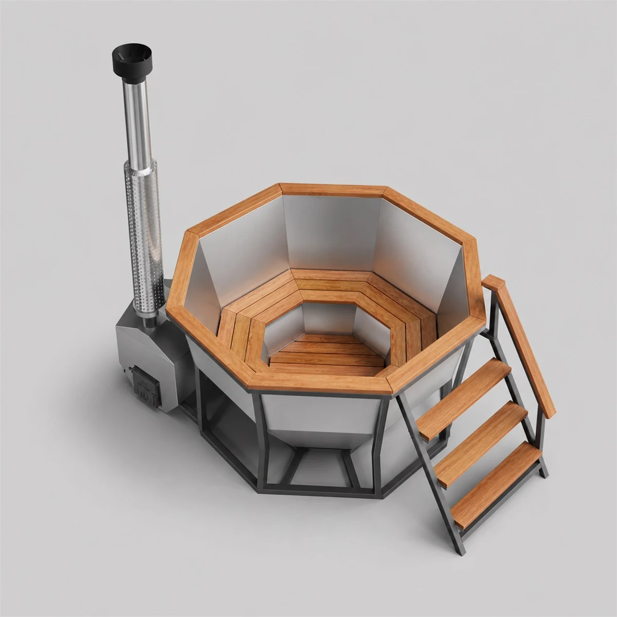 Wood-Fired Hot Tub Comfort 190 ECO, for 4-6 People