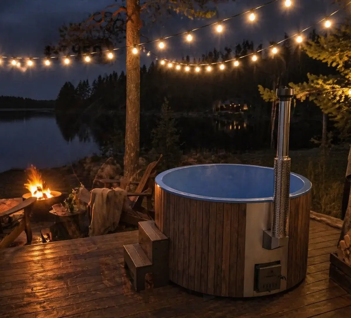 Wood-Fired Soaking Tub Furako 200PBG, for 4-6 People