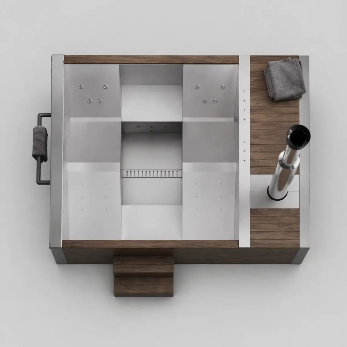 Wood-Fired Soaking Tub Elite 320, for 4-6 People