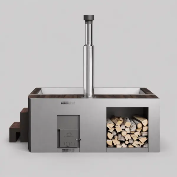 Wood-Fired Soaking Tub Elite 200B, for 4-6 People
