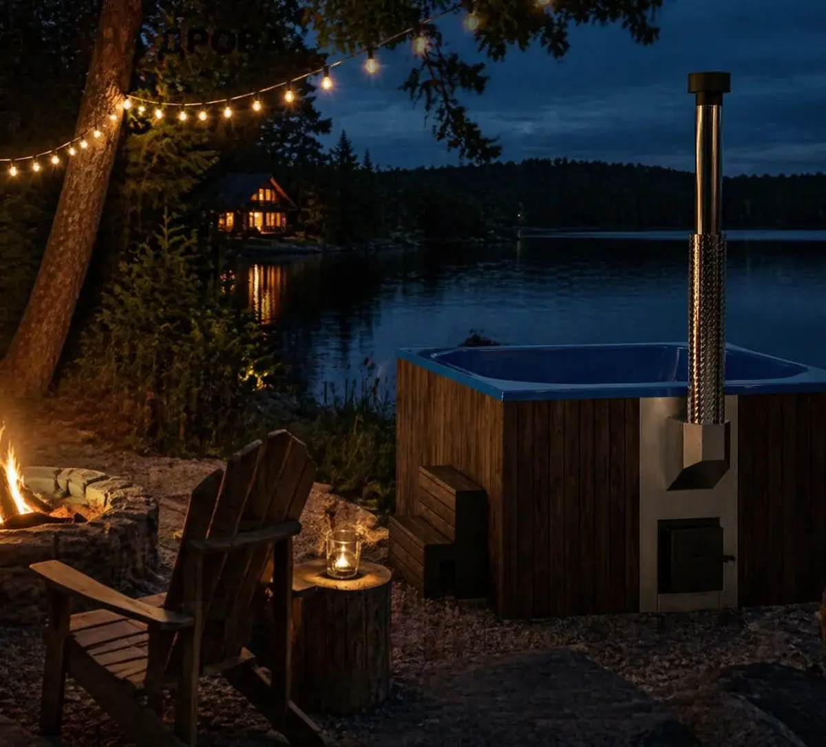 Wood-Fired Soaking Tub Thermal 200BW, for 6-8 People