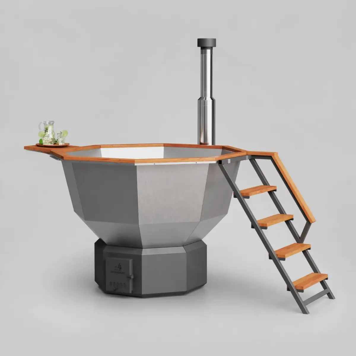 Wood-Fired Hot Tub Comfort 190 ECO, for 1-6 People