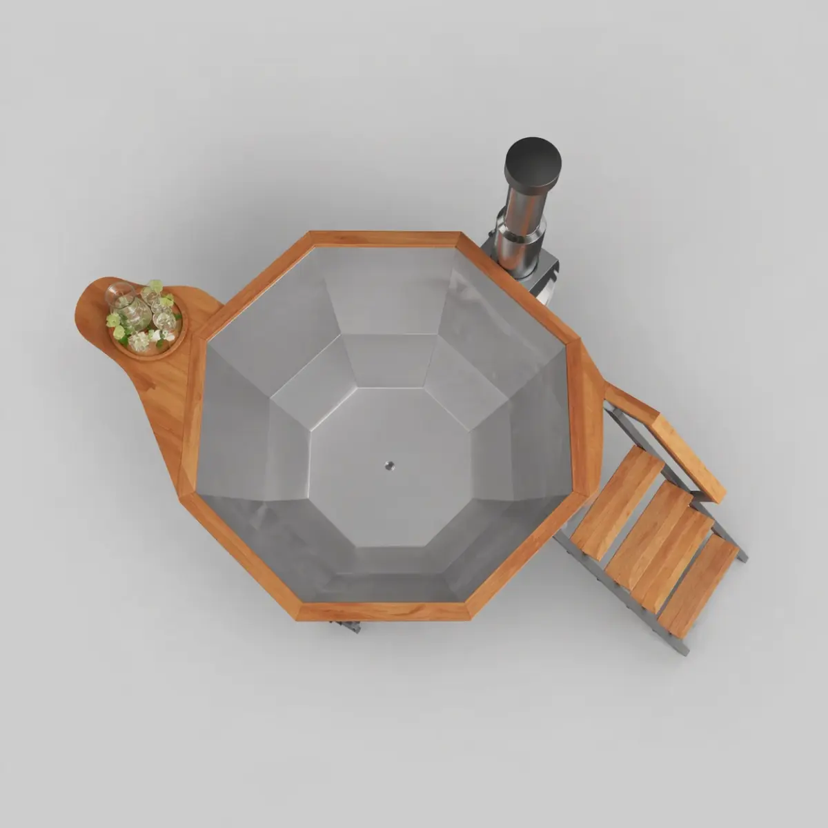 Wood-Fired Hot Tub Comfort 190 ECO, for 1-6 People