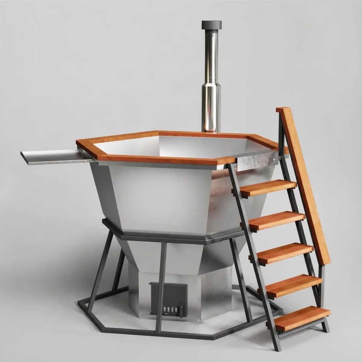 Wood-Fired Hot Tub Comfort 170, for 1-4 People