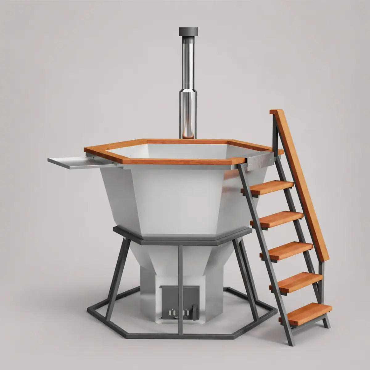 Wood-Fired Hot Tub Comfort 170, for 1-4 People