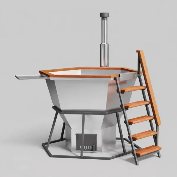 Wood-Fired Hot Tub Comfort 170, for 1-4 People