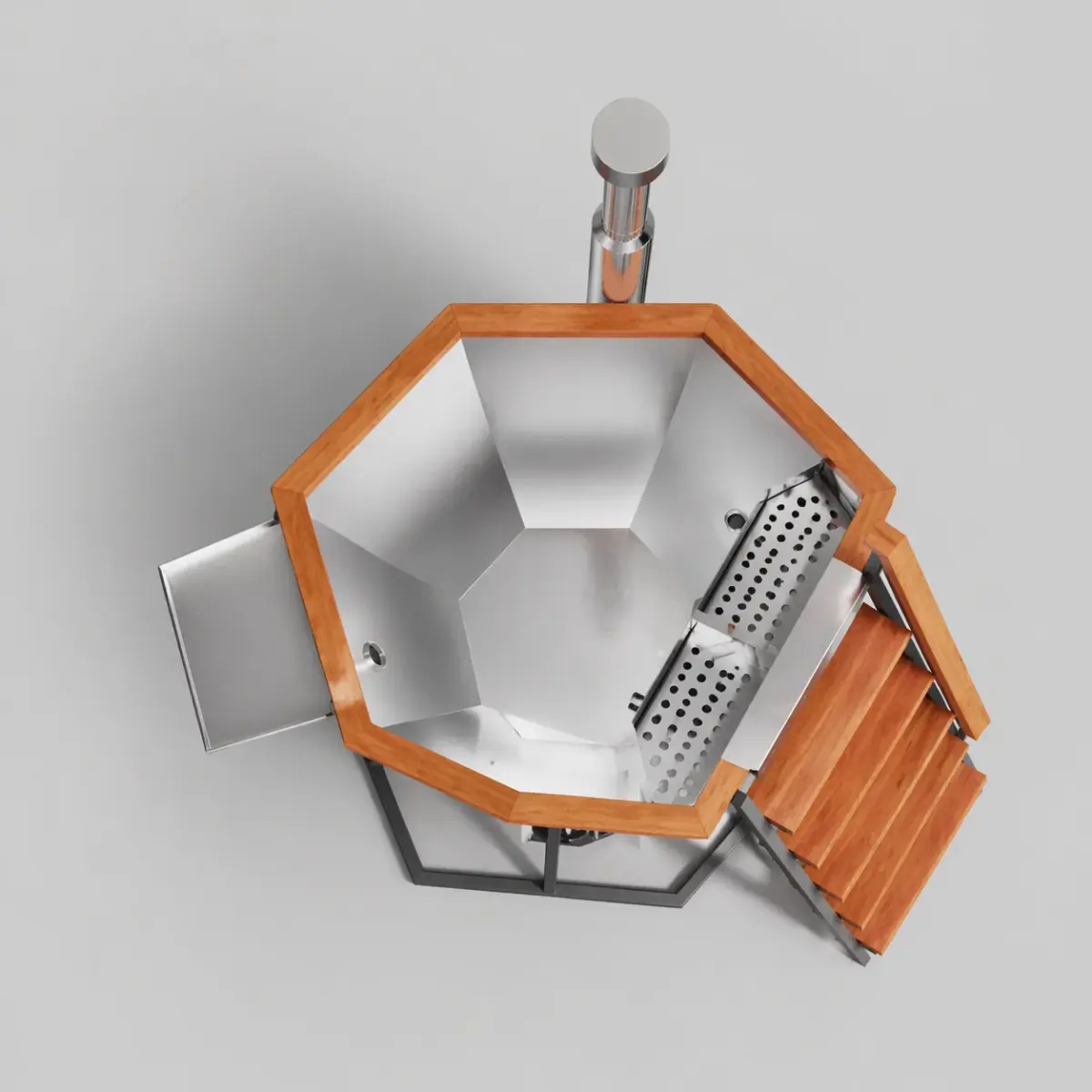 Wood-Fired Hot Tub Comfort 170, for 1-4 People